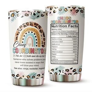 Boss* Teacher*Administrative Appreciation Gift Tumbler 20 Oz Stainless Steel NEW